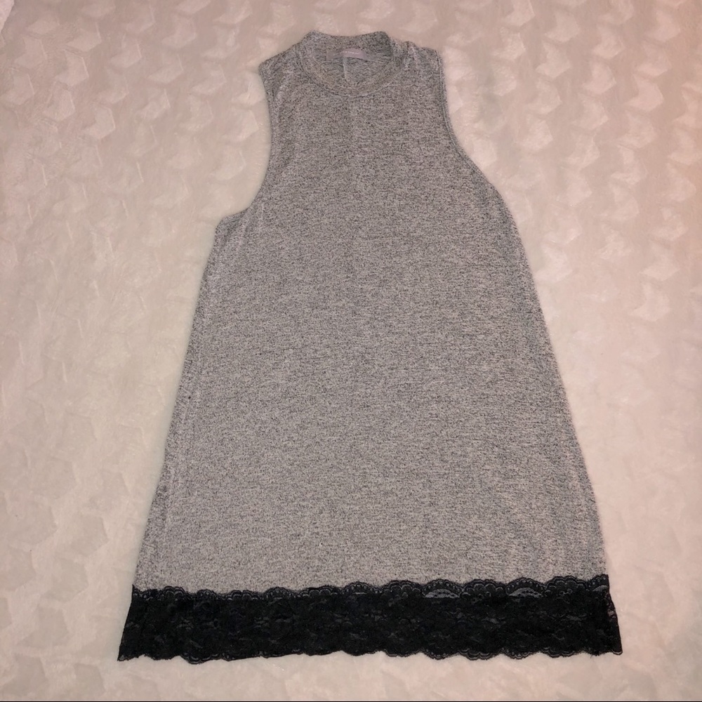 Purple Snow Gray Dress w/ Black lace detail